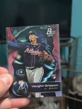 Atlanta Braves Vaughn Grissom Baseball Trading Card - Purple/Black Design